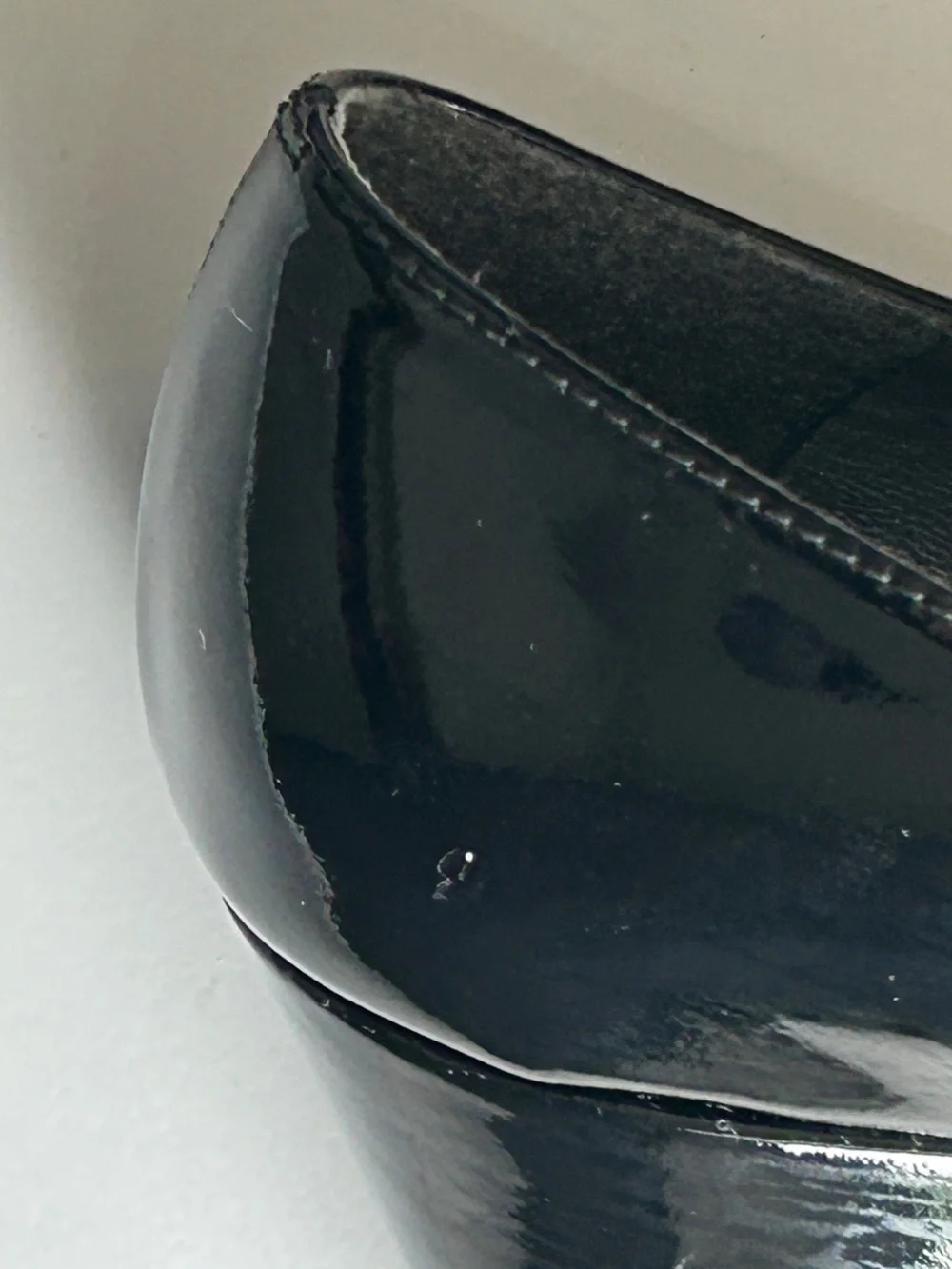 Stuart Weitzman Black Patent Leather Round Toe Wedge Pumps Heels Women's Size 7